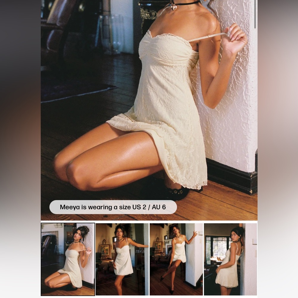 Princess Polly Cream Mini Dress